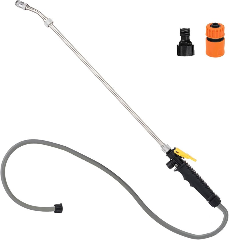 JINIOHEE 29 Inch Spray Wand for Water Pumps, Backpack Sprayer Set Include Hose Quick Connector and 1.2m Hose, Adjustable Nozzle Sprayer Wand Replacement with Built in Shut Off Valve - Image 1